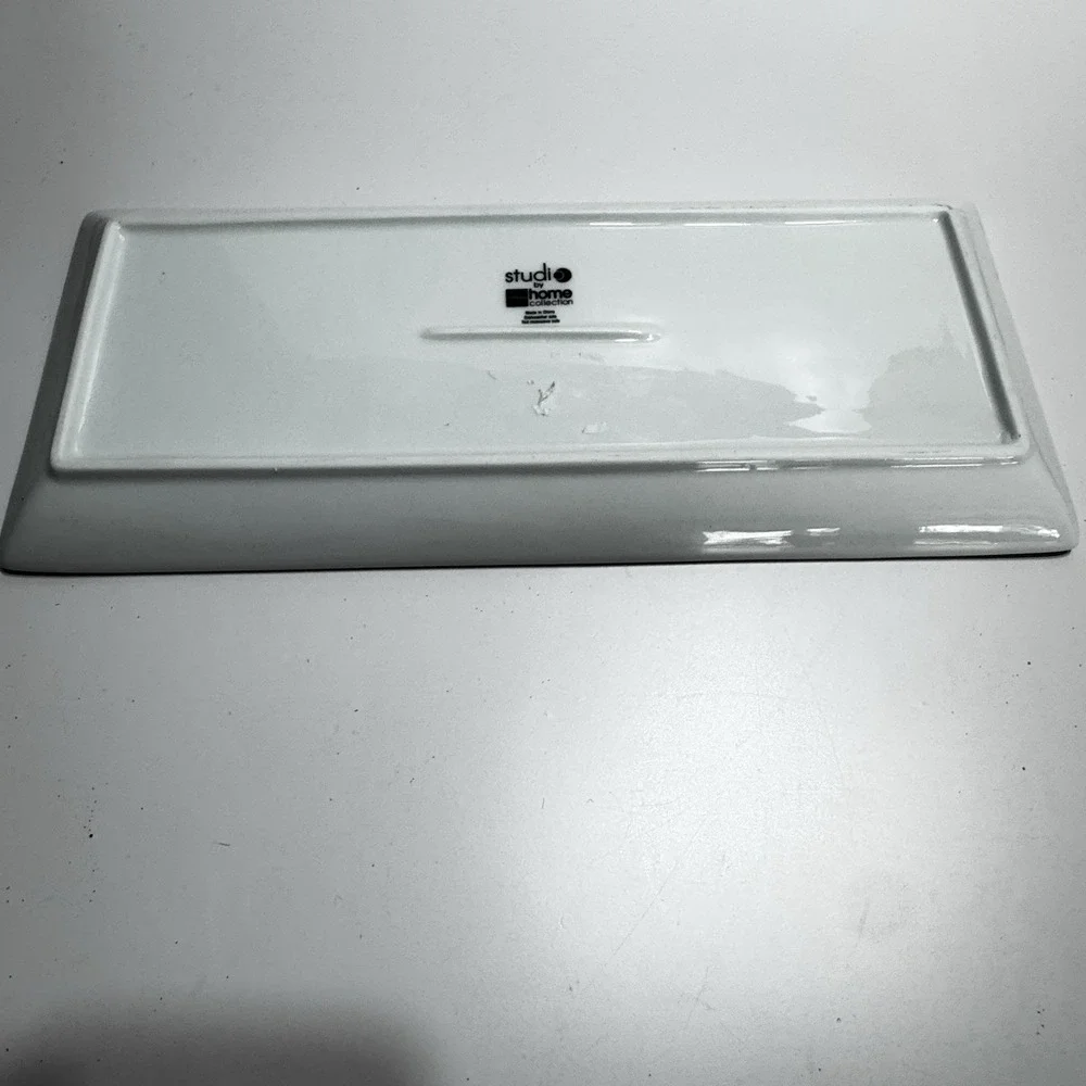 Studio Dashing Through the Snow Holiday Serving Tray Platter Rectangle Reindeer